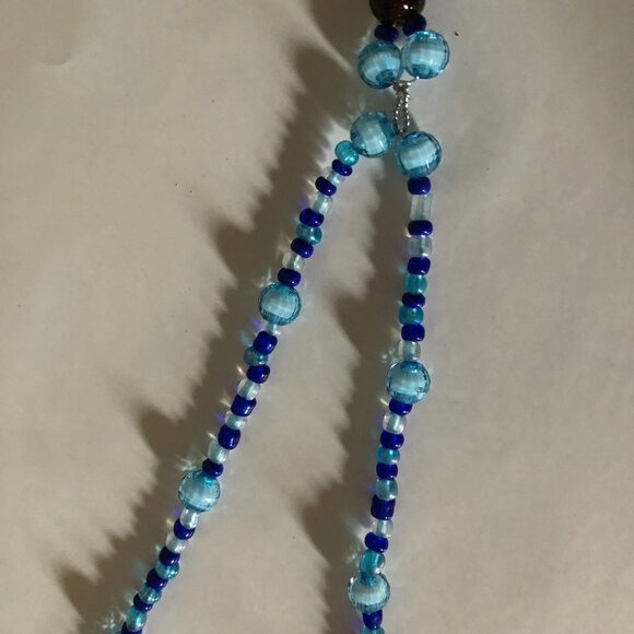 Handmade glass beads women's girl's necklace with hand beaded pendant 20" - Picture 10 of 11